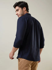 Navy Solid Regular Fit Shirt TIM PARIS