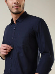 Navy Solid Regular Fit Shirt TIM PARIS