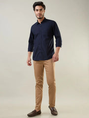Navy Solid Regular Fit Shirt TIM PARIS