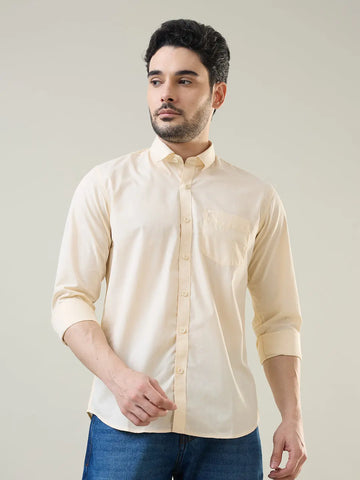Pale Banana Solid Shirt Tim Paris