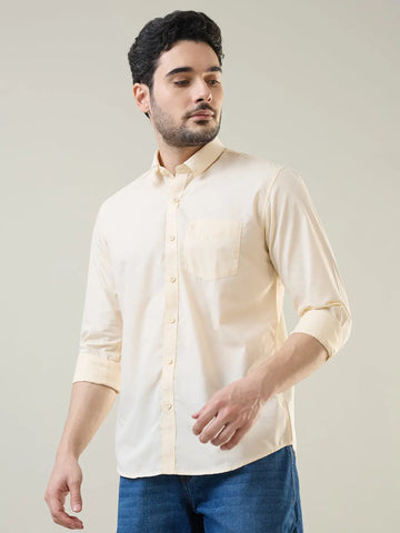 Pale Banana Solid Shirt Tim Paris