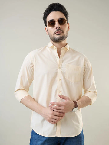 Pale Banana Solid Shirt Tim Paris