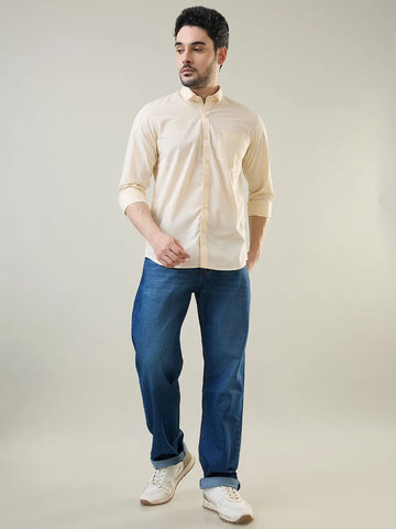 Pale Banana Solid Shirt Tim Paris