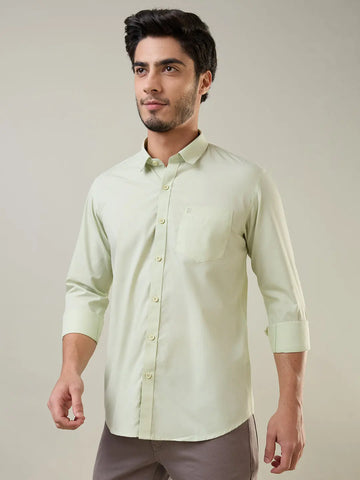 Pastel Green Solid Shirt Tim Paris