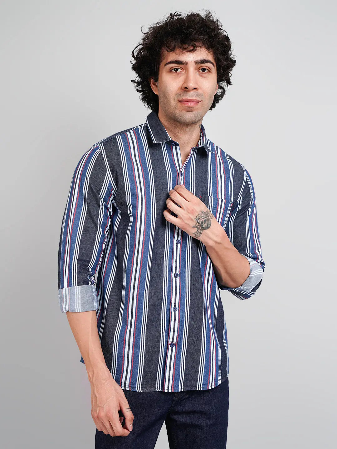 Red Stripe Regular Fit Shirt Tim Paris