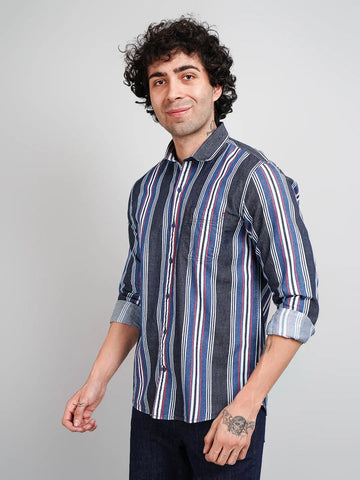 Red Stripe Regular Fit Shirt Tim Paris