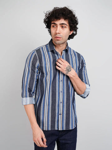 Yellow Stripe Regular Fit Shirt Tim Paris