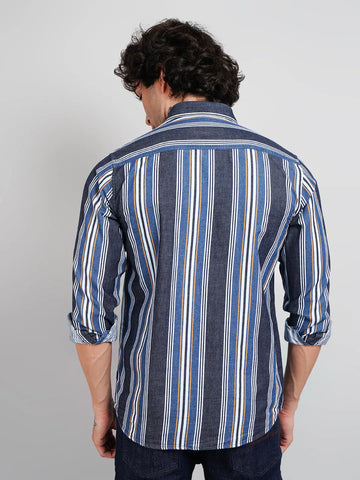 Yellow Stripe Regular Fit Shirt Tim Paris