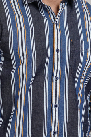 Yellow Stripe Regular Fit Shirt Tim Paris