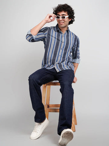 Yellow Stripe Regular Fit Shirt Tim Paris