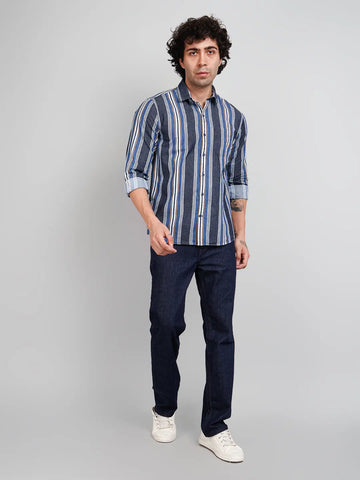 Yellow Stripe Regular Fit Shirt Tim Paris