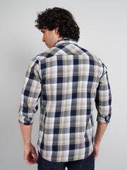Beige checks shirts for men