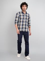 Beige checks shirts for men