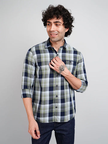 Green checks shirts for men Tim Paris