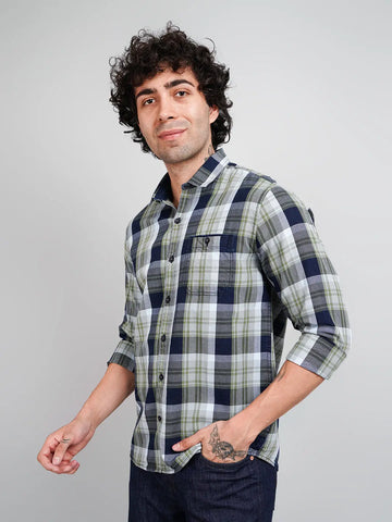 Green checks shirts for men Tim Paris