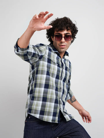 Green checks shirts for men Tim Paris