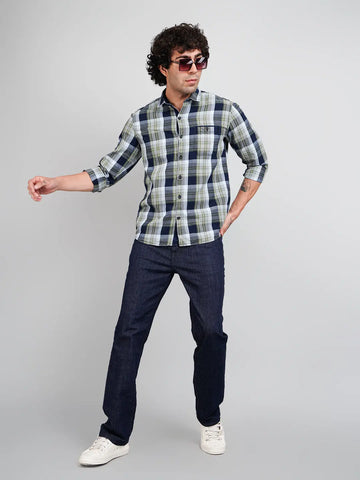Green checks shirts for men Tim Paris