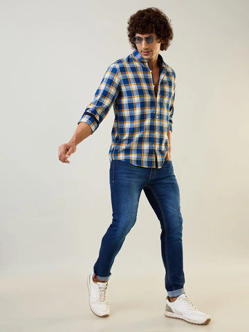 Orange Checkered Shirt Tim Paris