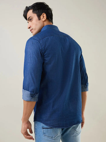 Indigo Navy Solid Shirt Tim Paris