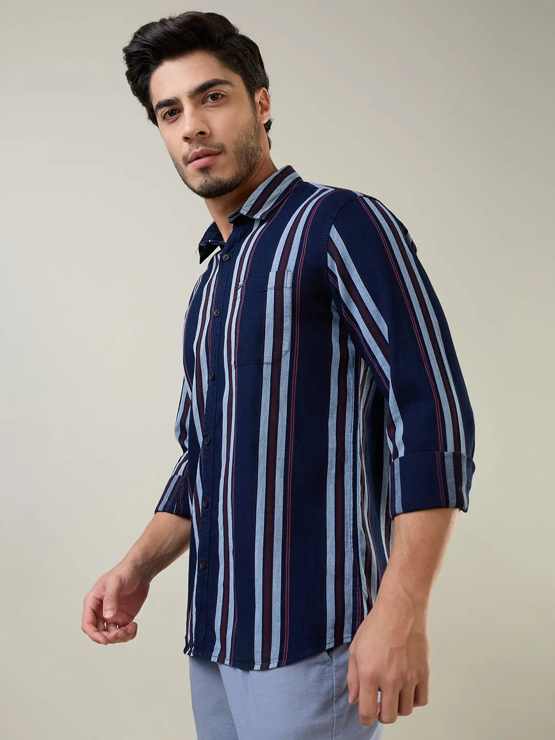 Red Striped Regular Fit Shirt TIM PARIS