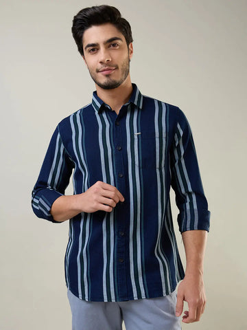 Sea Green Striped Shirt Tim Paris
