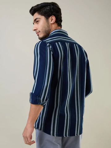 Sea Green Striped Shirt Tim Paris