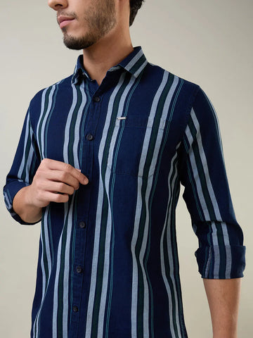Sea Green Striped Shirt Tim Paris