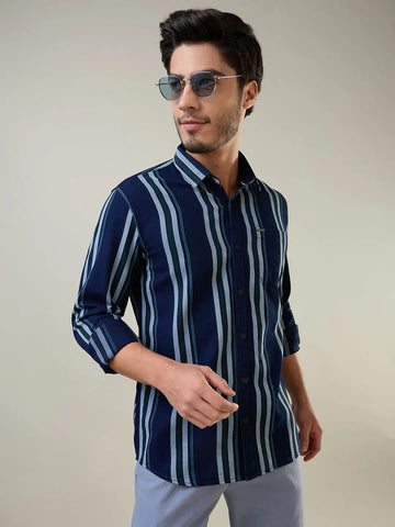 Sea Green Striped Shirt Tim Paris