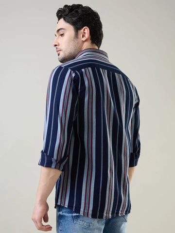 Red Striped Regular Fit Shirt TIM PARIS