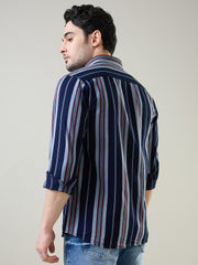 Red Striped Regular Fit Shirt
