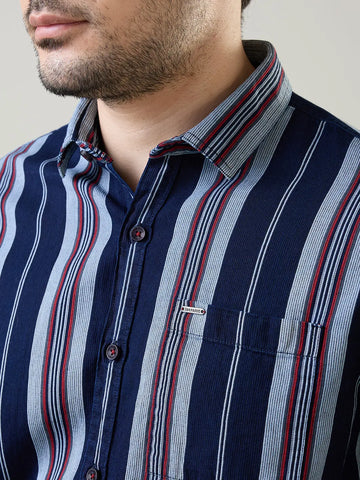 Red Striped Regular Fit Shirt TIM PARIS
