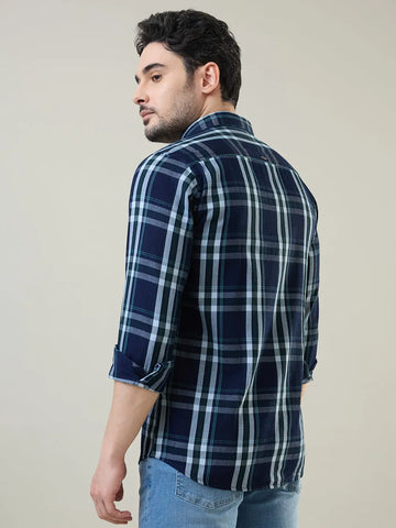 Green Checkered Regular Fit Shirt TIM PARIS
