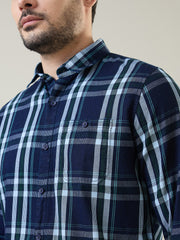 Green Checkered Regular Fit Shirt