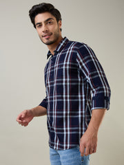 Red Checkered Regular Fit Shirt