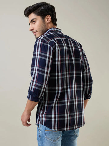Red Checkered Regular Fit Shirt TIM PARIS