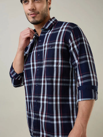 Red Checkered Regular Fit Shirt TIM PARIS