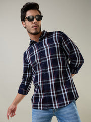 Red Checkered Regular Fit Shirt