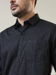 Black Printed Regular Fit Shirt TIM PARIS
