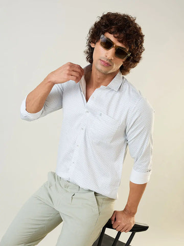 Turquoise Printed Shirt Tim Paris
