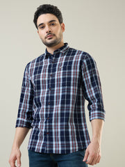 Red Checkered Regular Fit Shirt