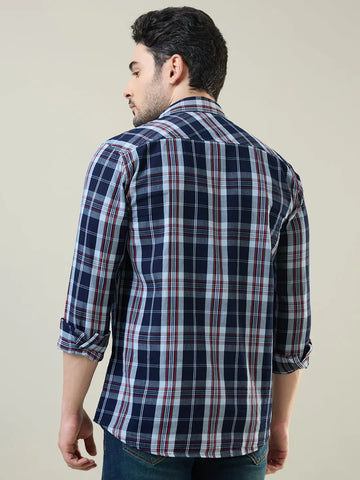 Red Checkered Regular Fit Shirt TIM PARIS