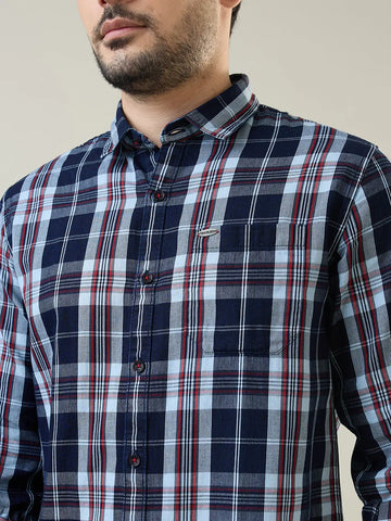 Red Checkered Regular Fit Shirt TIM PARIS