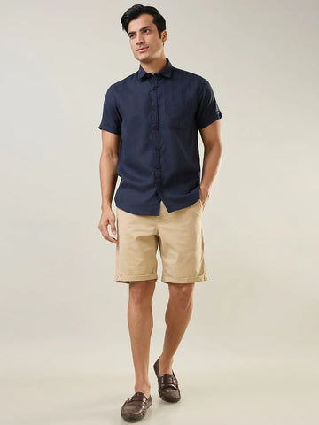 Navy Blue Solid Shirt Tim Paris
