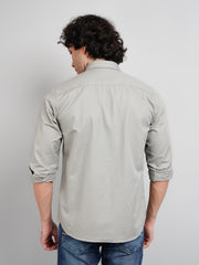Grey Solid Regular Fit Shirt
