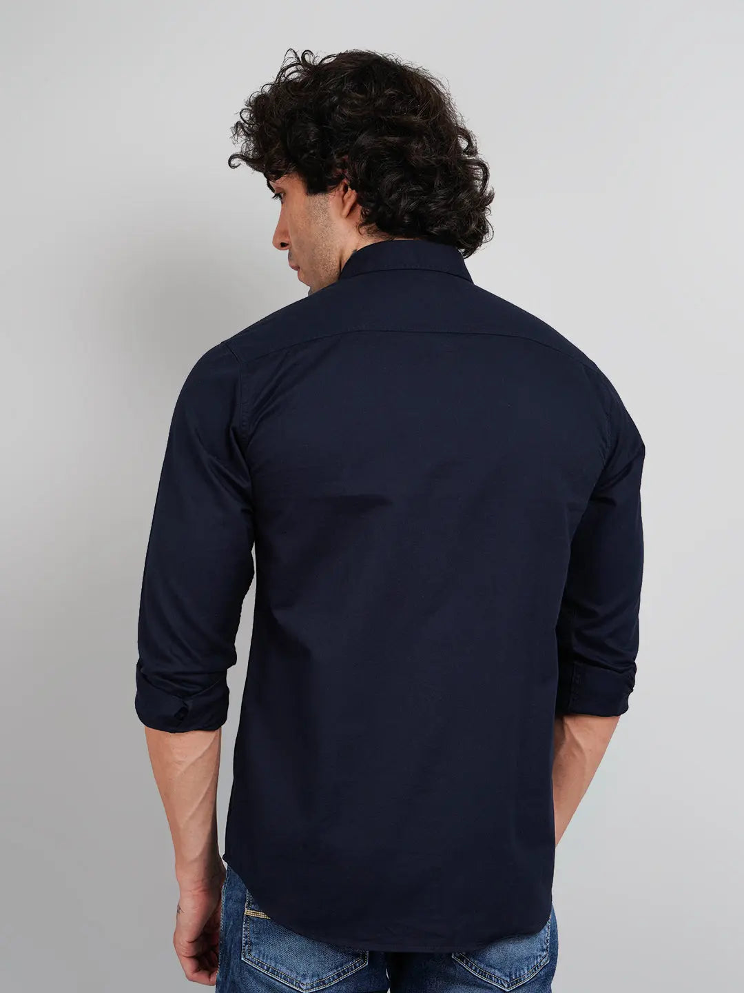 Navy Solid Regular Fit shirt Tim Paris