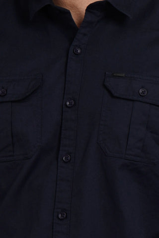 Navy Solid Regular Fit shirt Tim Paris
