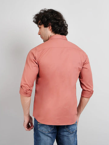 Rust Solid Casual Shirt Tim Paris