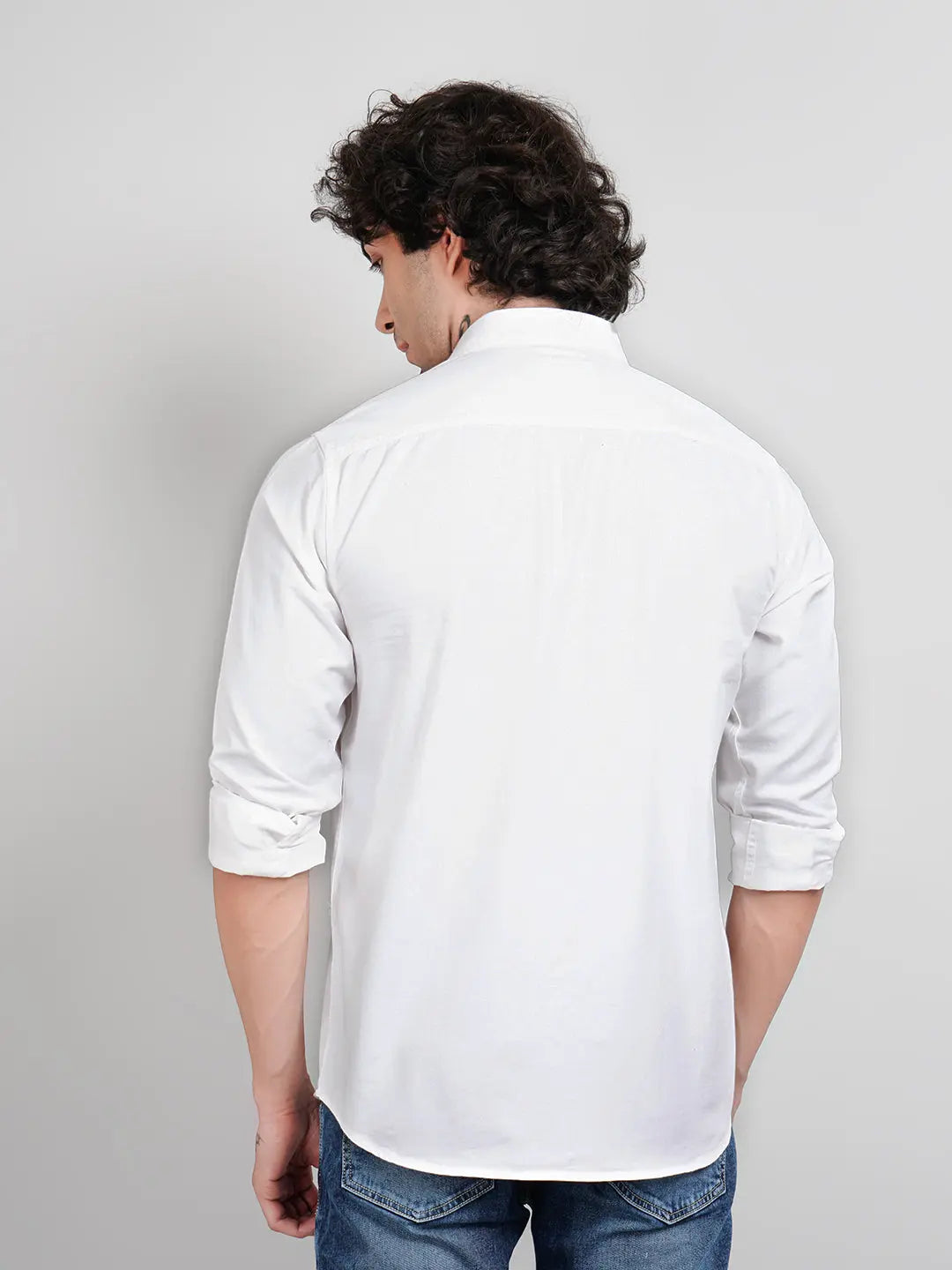White Solid Regular Fit Shirt Tim Paris