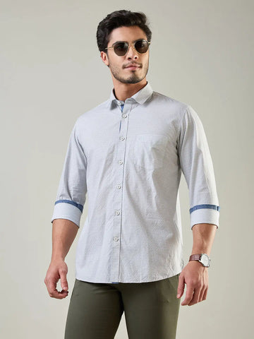 Black Printed Regular Fit Shirt TIM PARIS