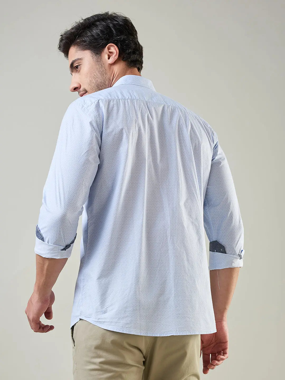 Blue Printed Regular Fit Shirt TIM PARIS